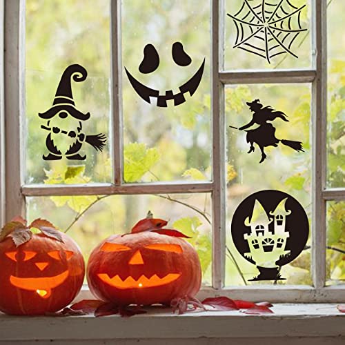 24PCS Small Halloween Stencils for Painting on Wood, 3x3 inch Halloween Pumpkin Stencils Reusable for DIY Ornaments Halloween Decoration