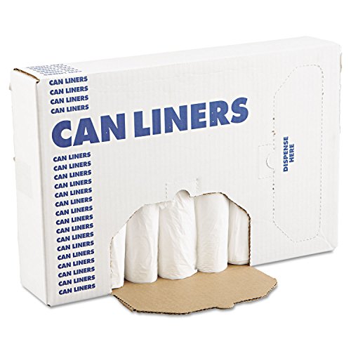 Boardwalk 2432Exh Eh-Grade Can Liners, 24 X 32, 12-16Gal, 4Mil, White, 25 Bags/Roll, 20 Rolls/Ct
