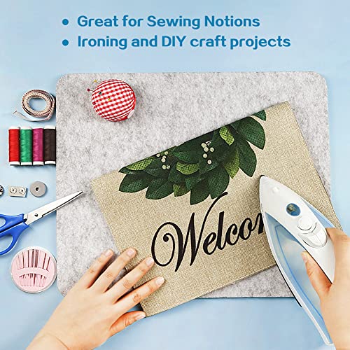 100% Natural Wool Pressing Mat, 17" X 13.5" Portable Ironing Mat 1/2 inch Thick Felted Wool Pad for Quilting Supplies Sewing Notions DIY Crafts