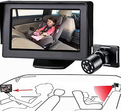 Itomoro Baby Car Mirror, View Infant in Rear Facing Seat with Wide Crystal Clear View,Camera Aimed at Baby-Easily to Observe The Baby's Every Move