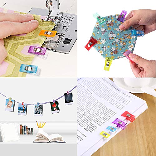 Sewing Clips for Quilting,Pack of 100,70 Small +30 Medium, Quilt Clips Assorted Colors for Sewing Binding,Crafts,Fabric,Paper Work and Hanging Little Things Etc