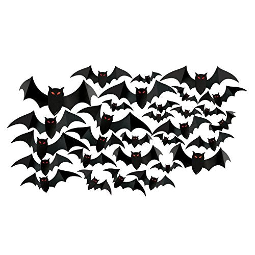 amscan Halloween Cemetery Bat Cutouts Mega Value Pack- 30 Pack