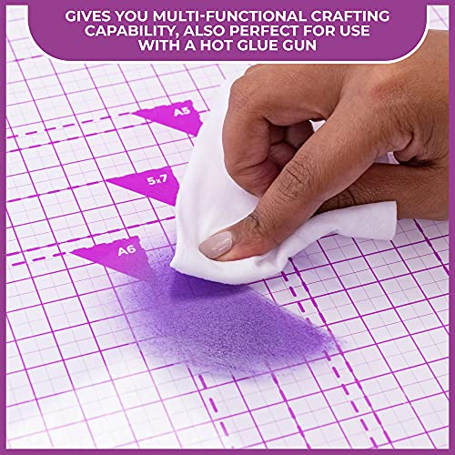 Toughened Glass Cutting Mat (13” x 19”) - Easy Clean Smooth Surface For Gluing & Inking - Multi-functional Crafting Capabilities - Includes Popular Card Sizes for Easy Measures by Crafter’s Companion