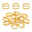 Swpeet 60Pcs 3/4 Inch - 20mm Gold Metal Rings Metal Rectangle Adjuster Triglides Slides Buckle, Roller Pin Buckles Slider Strap Adjuster Keychains for Belt Bags DIY(Gold, 3/4 Inch)