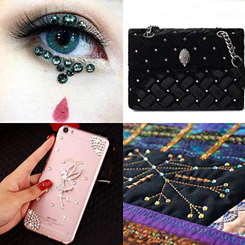 Massive Beads 6800+PCS Mixed 5 Sizes Flatback Round Glass Hotfix Iron Rhinestones Crystal for DIY Making w/ 1 Tweezers & 1 Picking Pen for Shoes, Clothes, Bags, Manicure (Mixed 5 Sizes, 22 Colors)