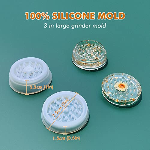 YIGWANG Resin Tray Molds, Rectangle Silicone Tray Molds with Edges for Resin Casting, Resin Jar Mold with Lid and Grinder Mold , Large Silicone Rolling Tray Molds DIY Jewelry Holder,Home Decoration