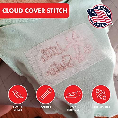 Superpunch Cloud Cover Stitch 12 inch x 10 Yard Roll, SuperStable Lightweight Stabilizer Iron On, Over The Back Fusible, Iron On Soft Cutaway Stabilizer for Embroidery Machines Backing - White