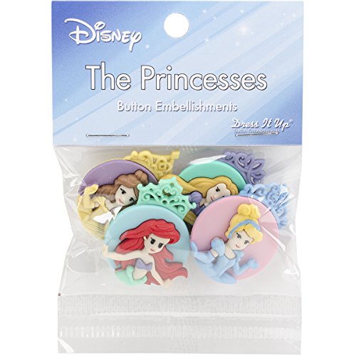 Dress It Up 7745 Disney Button Embellishments, Princess Assortment