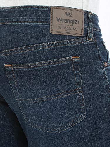 Wrangler Authentics Men's Comfort Flex Waist Relaxed Fit Jean, Carbon, 33W x 32L