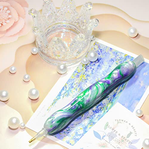 Diamond Art Pen, Diamond Painting Pen, Diamond Art Painting Accessories Tool Kit Drill Pen for Adults, 5D Resin Diamond Art Drill Pen Stylus Tips Placers Heads and Wax, Rhinestone Picker Orchid