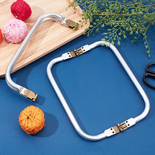 PH PandaHall 20.5cm/8" U-Shaped Bag Handle Inner Kiss Clasp Lock Aluminum Purse Frame Handle 2pcs(1 Pair) Purse Bag Frame Tubular Frame Hardware Replacements for Sewing Bag Clutch Crafts DIY Projects
