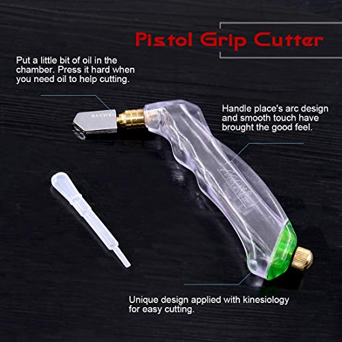 Hilitchi 3-Pcs Premium Glass Running Breaking Pliers and Pistol Grip Cutter Set Glass Tool for Stained Glass, Mosaics and Fusing Work