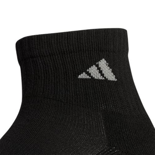 adidas Men's Athletic Cushioned Quarter Socks (6-Pair), Black/Aluminum 2, X-Large