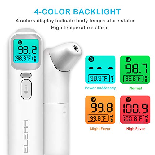 Elera Ear Thermometer for Kids, Baby Thermometer with Forehead and Ear Mode for Adults, Infant, Kids and Toddler, Touchless and 1 Second Reading with Fever Alarm and Mute Function