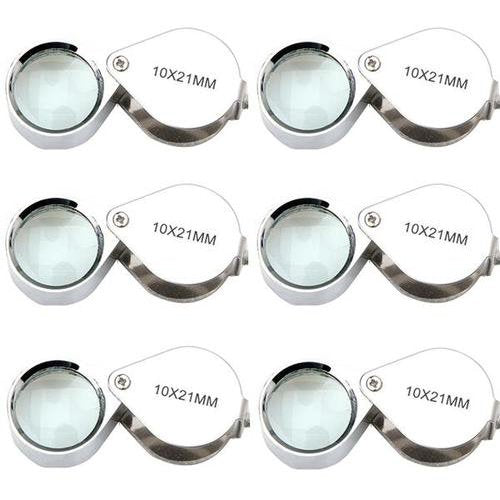 Lot 6 pcs New Magnifier 10x 21mm Jeweler Loupe Eye Glass Loop Magnifying ZX0011A