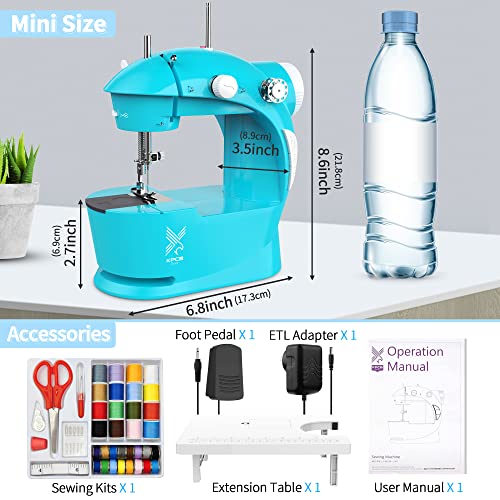 Mini Sewing Machine with 42PCS Sewing Kit, Foot Pedal, Adapter