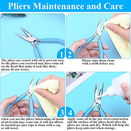 Jewelry Pliers, Shynek 6pcs Jewelry Making Pliers Tools with Needle Nose Pliers/Chain Nose Pliers, Round Nose Pliers, Nylon Jaw Pliers, Wire Cutter, Bent Nose Pliers and Crimping Pliers