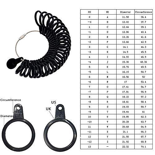 NIUPIKA Ring Sizer Set Finger Size Gauge Measure Tool Jewelry Sizing Tools Rings Size 1-13 with Half Size 27 Pieces