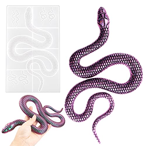 KyeeaDIY Snake Resin Mold Large Simulation Snake Molds Horror Casting Mold 3D Monster Casting Mould Reptile Animal Silicone Molds DIY Craft for Home Decoration, Ornaments (1 Pcs)