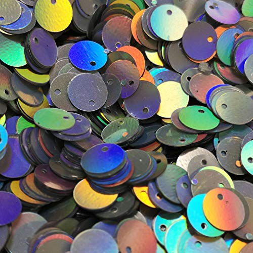 Silver holografic Loose Sequins Round Couture Sequin Paillettes for Embroidery, Bridal, Applique, Arts, Crafts, and Embellishment (8mm)