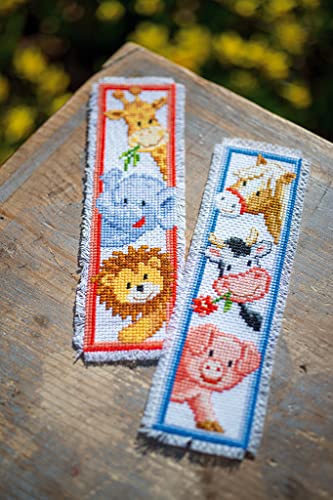 Vervaco Counted Cross Stitch Bookmark Kit 2.4"X8" 2/Pkg-Animals (14 Count) -V0012539