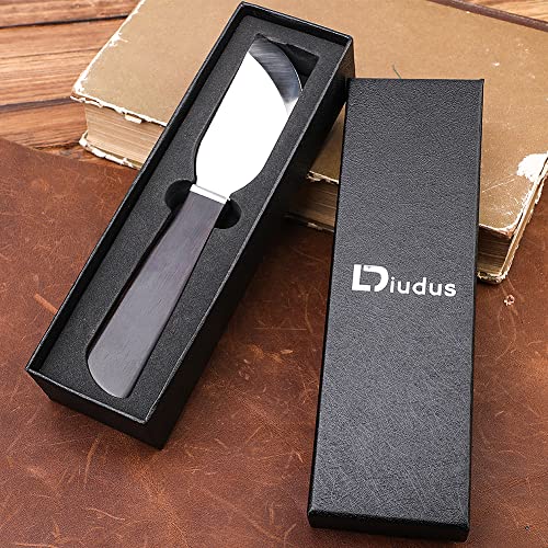Leather Knife, Leather Cutting Knife with Wooden Handle, Leather Working Tools Leather Craft Cutting Knife with Exquisite Package for DIY Leathercraft Cutting