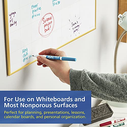 EXPO 86074 Low-Odor Dry Erase Markers, Fine Point, Assorted Colors, 4-Count