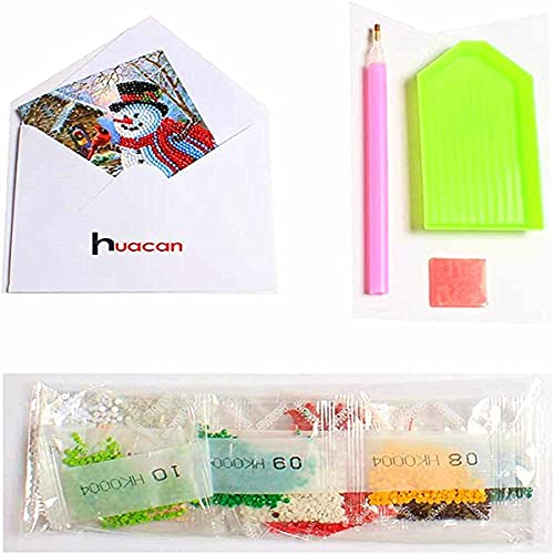 Huacan 8 Pack Diamond Painting Kits for Adults Christmas Cards Diamond Art for Beginner Paint with Diamonds Greeting Cards 5D DIY Gem Painting Crafts Gift for Holiday, Friends and Family