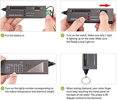 Diamond Tester Pen, High Accuracy Jewelry Diamond Tester＋200g/0.01g Mini Jewelry Scale＋60X Mini LED Magnifying, Professional Diamond Selector for Novice and Expert, Thermal Conductivity Meter