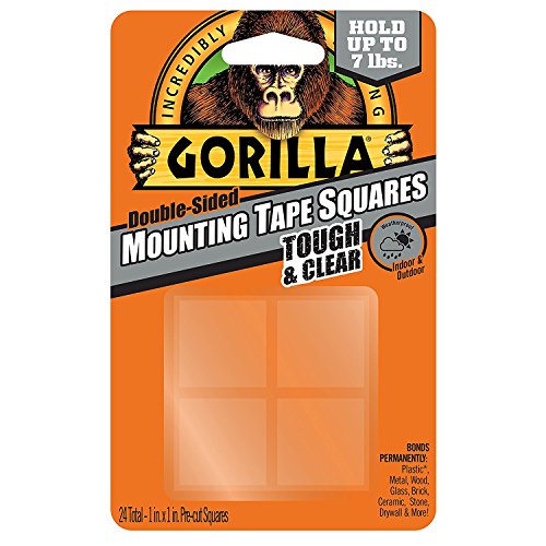 Gorilla 6067201 Mounting Tape Squares, Tough & Clear (3 Pack)