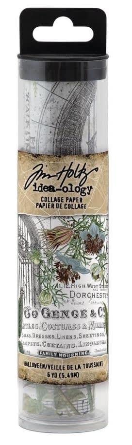 Tim Holtz 2022 Halloween Collage Paper, Bundle of 2 Packages, 12 Yards Total Black White Purple Gray TH94254-TH94254 Halloween 2022