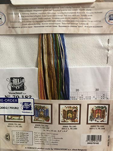 Vervaco Counted Cross Stitch Kit Sitting at The Window 6.3" x 6.3"