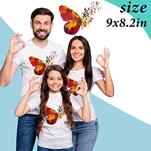 5 Pieces Butterfly Iron on Patches Heat Transfer Colorful Cute Stickers Washable DIY Iron on Transfer Decals for T-Shirt Jeans Backpacks Families Clothing Hat DIY Applique, 5 Styles