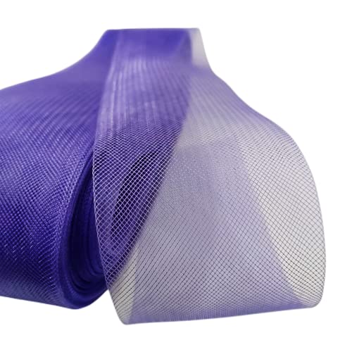 Abbaoww 50 Yards Soft Horsehair Braid 3 Inch for Polyester Boning Sewing Wedding Dress Dance Gowns Dress Accessories (Purple)
