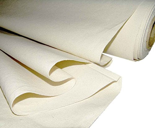 Mybecca Unprimed Cotton Canvas Fabric 7 oz Natural Duck Cloth 58" Wide, 5 Yards (4.8 x 15 feet)