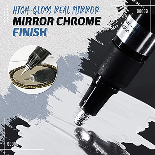 AZ.BNC Silver Mirror Marker, liquid mirror chrome marker Model Gloss Oil-based Paint Marker Pen Watercolor, Liquid Chrome Marker Set for on Any Surface (3.0mm)