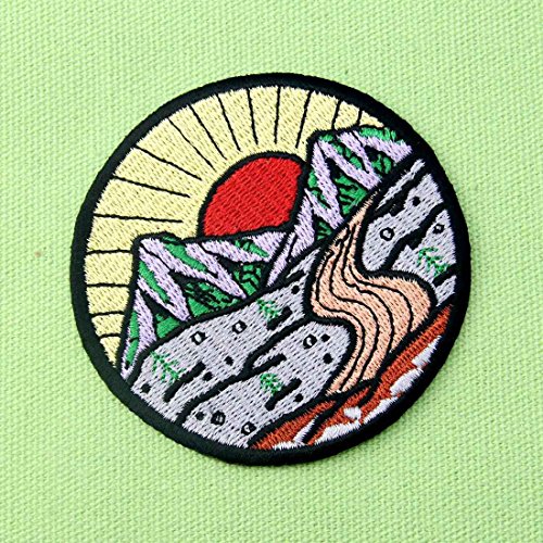 Sunrise from Mountain Vintage Explore Outdoor Patch Embroidered Applique Iron On Sew On Emblem