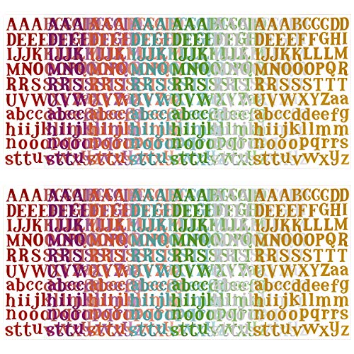 14 Sheets Letter Sticker- Colorful Alphabet Sticker Self Adhesive Vinyl Letter Stickers for DIY Scrapbooking Gifts Box Card Craft