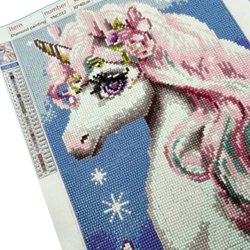 Diamond Painting Kits for Adults Full Drill Unicorn Anime Diamond Art Kits for Kids DIY Square Diamond Painting Kits Diamond Dots for Adults Diamond Art Home Wall Decor -YNC012 (Pink-Unicorn)