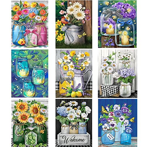 9 Pack Diamond Painting，DIY 5D Diamond Painting Kits for Adults and Kids，Diamond Painting Accessories, Diamond Art Kits for Adults Full,12x16 inch