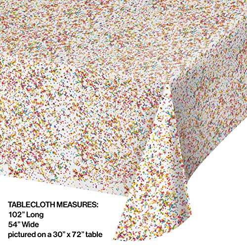 Creative Converting Confetti Sprinkles Plastic Tablecloths, 3 ct