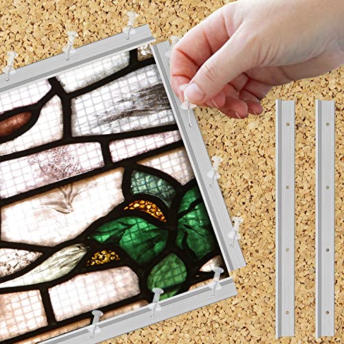 ZAWAGIIK Layout Block System for Stained Glass Panels 16" 8" 6" 3" Pack of 16 Layout Block System for Stained Glass Supplies and Tools with 80 Push Pins for Stained Glass Making Craft