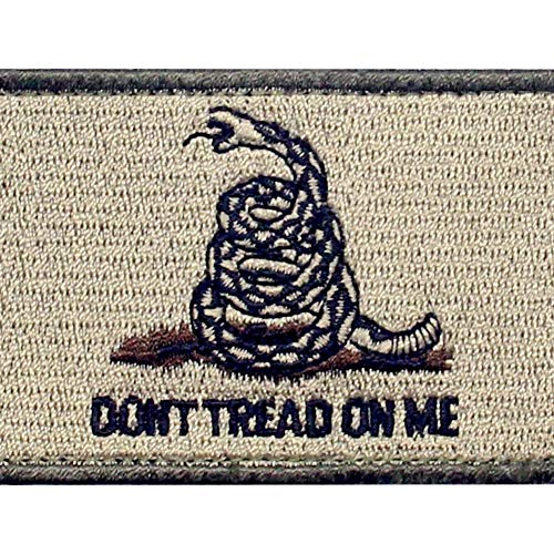 Don't Tread On Me Tactical Embroidered Morale Applique Fastener Hook&Loop Patch - Coyote Tan