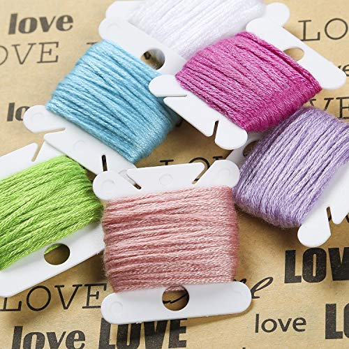 Peirich Embroidery Floss 62 Skeins Friendship Bracelets Floss with Black White Cross Stitch Floss Embroidery Thread, Embroidery Needles,12 Pieces Floss Bobbins - Great Gift for Mother's Day