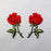 Flowers Boho Red Rose Patch Embroidered Retro Floral Applique Iron On Sew On Love Emblem, Set of 2 Pcs