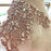 Sparkle Rhinestone Applique Wedding Dress Accessories Beaded Patch V-Neck Crystal Neckline Rose Gold Color