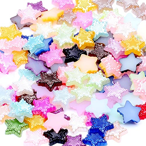 Random Color 1000PCS Craft ABS Star Imitation Pearls Resin Slime Beads Flatback Buttons for Handcraft Accessories Scrapbooking Phone Case Decor Bead Loose Beads Gem DIY (Style 2)
