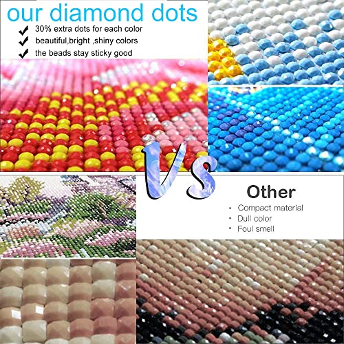 Cow Diamond Art Painting Kits for Adults - Round Full Drill Diamond Dots Paintings for Beginners, 5D Paint with Diamonds Pictures Gem Art Painting Kits DIY Adult Crafts Diamond Art Project Kits