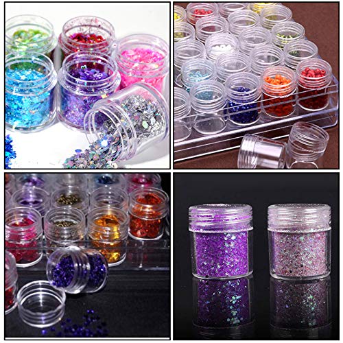 ZOENHOU 3 Pack 30 Grids Diamond Painting Storage Containers, Embroidery Diamond Storage Box Beads Organizer Case with Lid Clear Nail Art Accessories with 2 PCS Label Stickers for Jewelry DIY