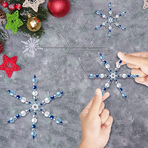 Hotop 24 Pieces Snowflake Wire 3.7 In 4.5 In 6 In Personalized Metal Snowflake Wire Christmas Snowflake Wire Snowflake Bead Wire for DIY Bead Ribbon Charms Party Decorations Fun Beading Project
